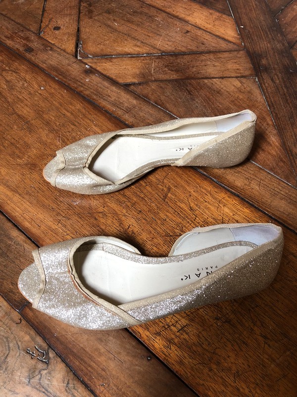Ballerines ouvertes dorées