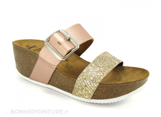 Chaussure compensée saumon