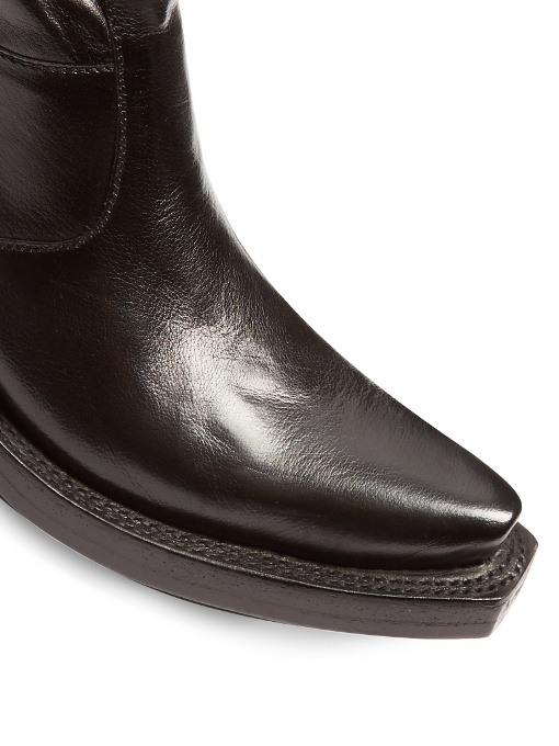 Bottes femme orange cuir