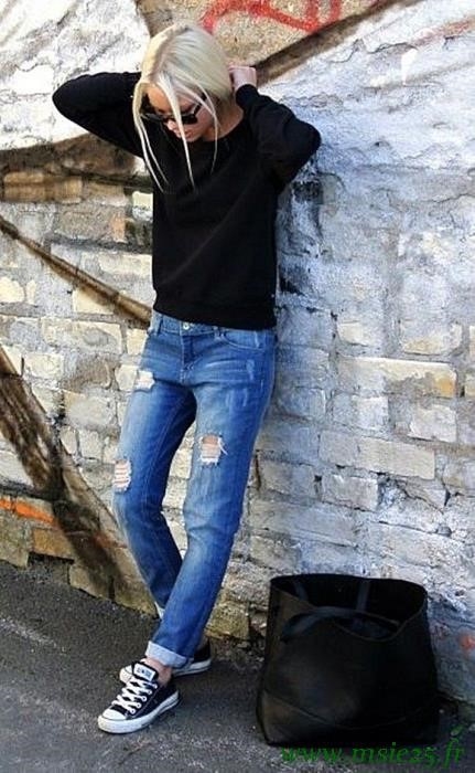 Converse femme en jean