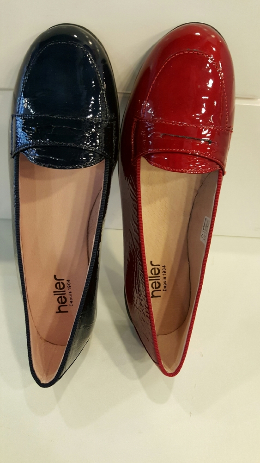 Mocassin femme vernis bleu marine