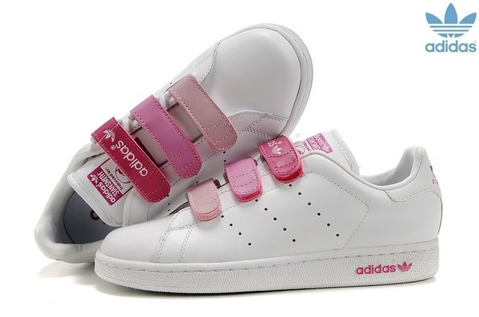 Stan smith femme velcro rose