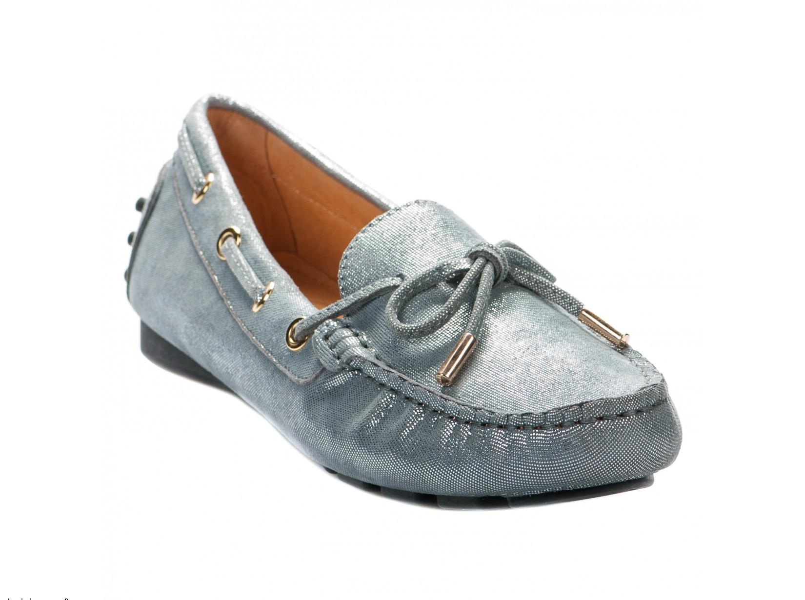 Mocassin femme bleu ciel