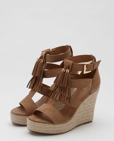 Chaussures compensées beige pas cher