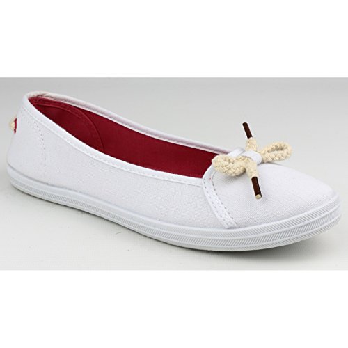 Ballerine blanche en toile