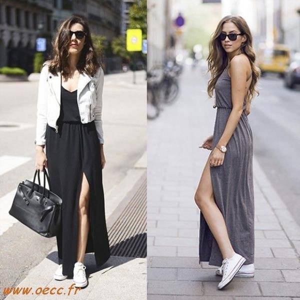 Converse blanche femme porté