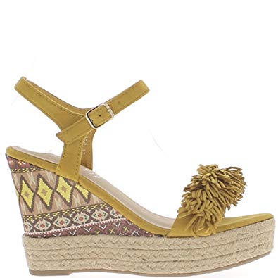 Chaussure compensee avec frange