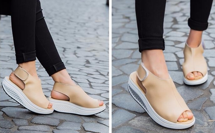 Chaussures compensées plates femme