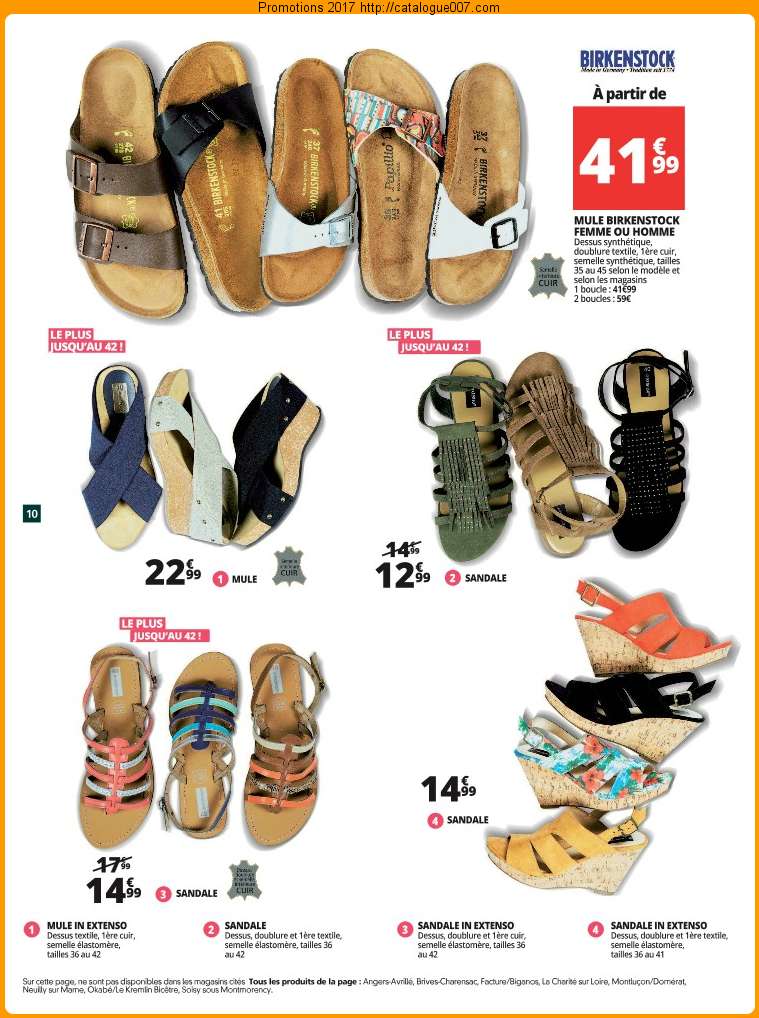 Sandale femme auchan