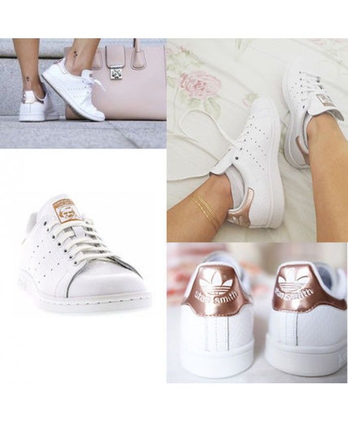 Stan smith femme blanc et rose pale