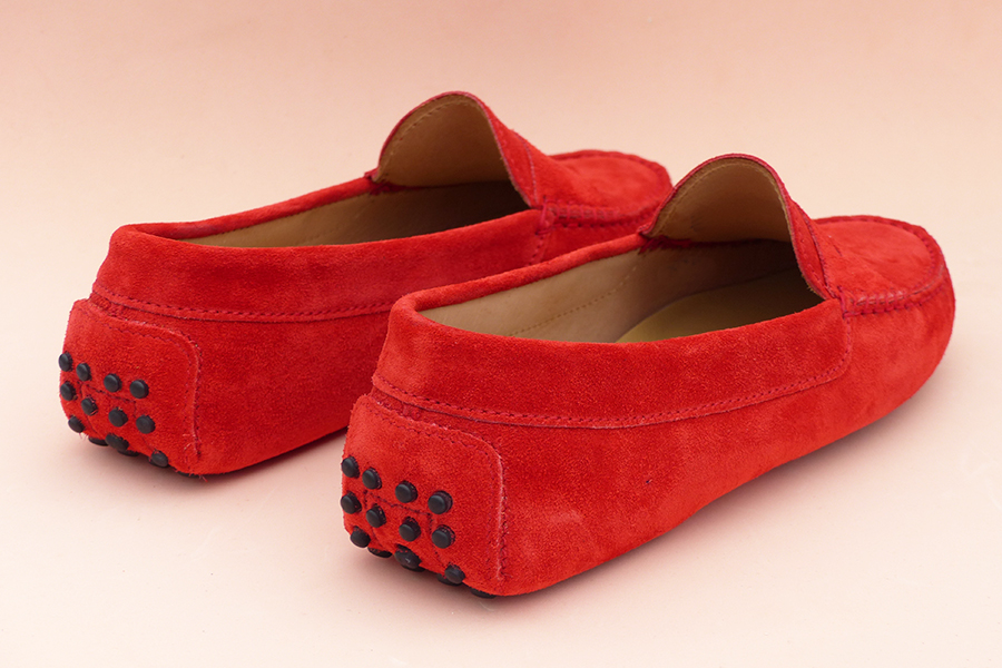 Mocassin femme daim rose
