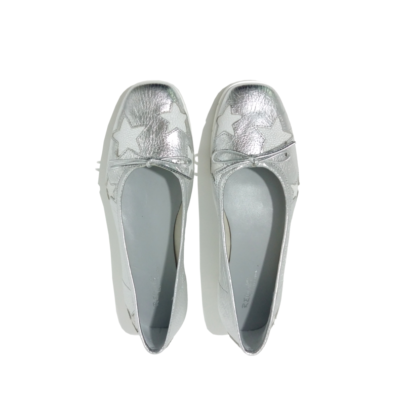 Ballerine blanche et argent