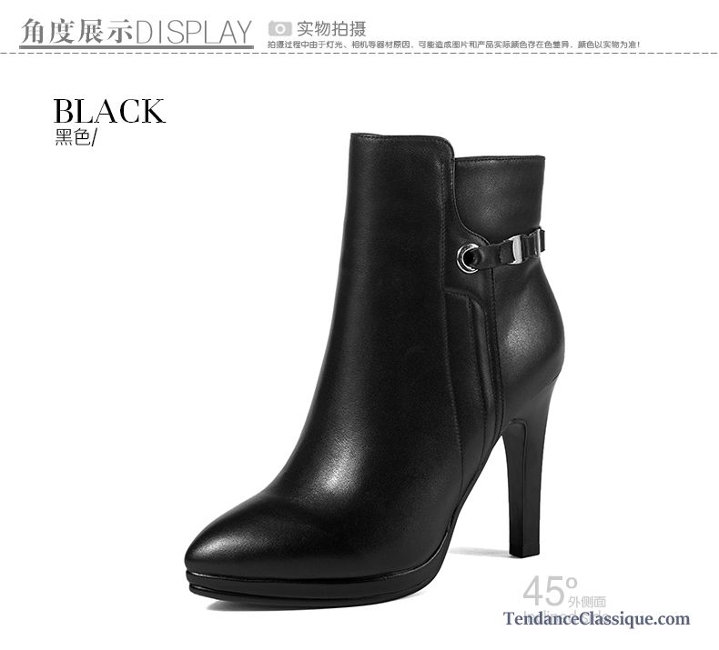 Botte femme en cuir pas cher