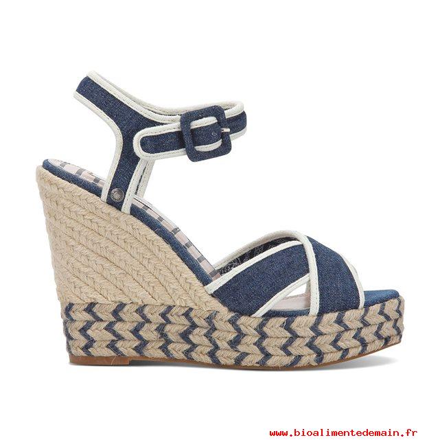 Chaussures compensées bleu jean