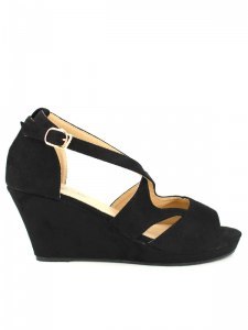 Chaussure compensée noir femme