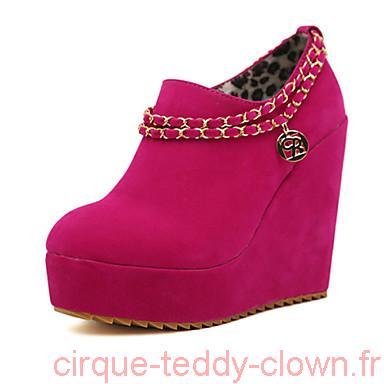 Chaussure a talon compense rose