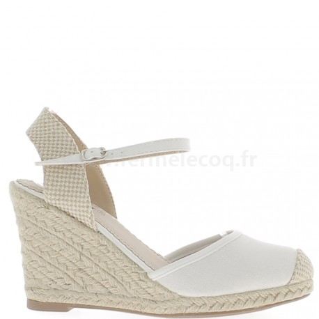 Chaussure compensée femme blanc