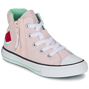 Converse cuir rose femme