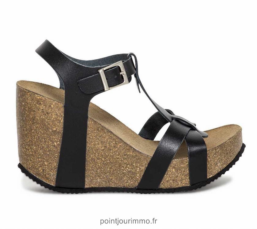 Sandale compensée noir eram