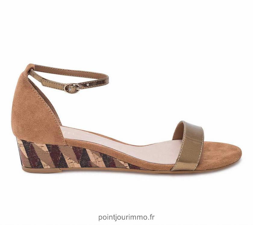 Sandales femme talon camel