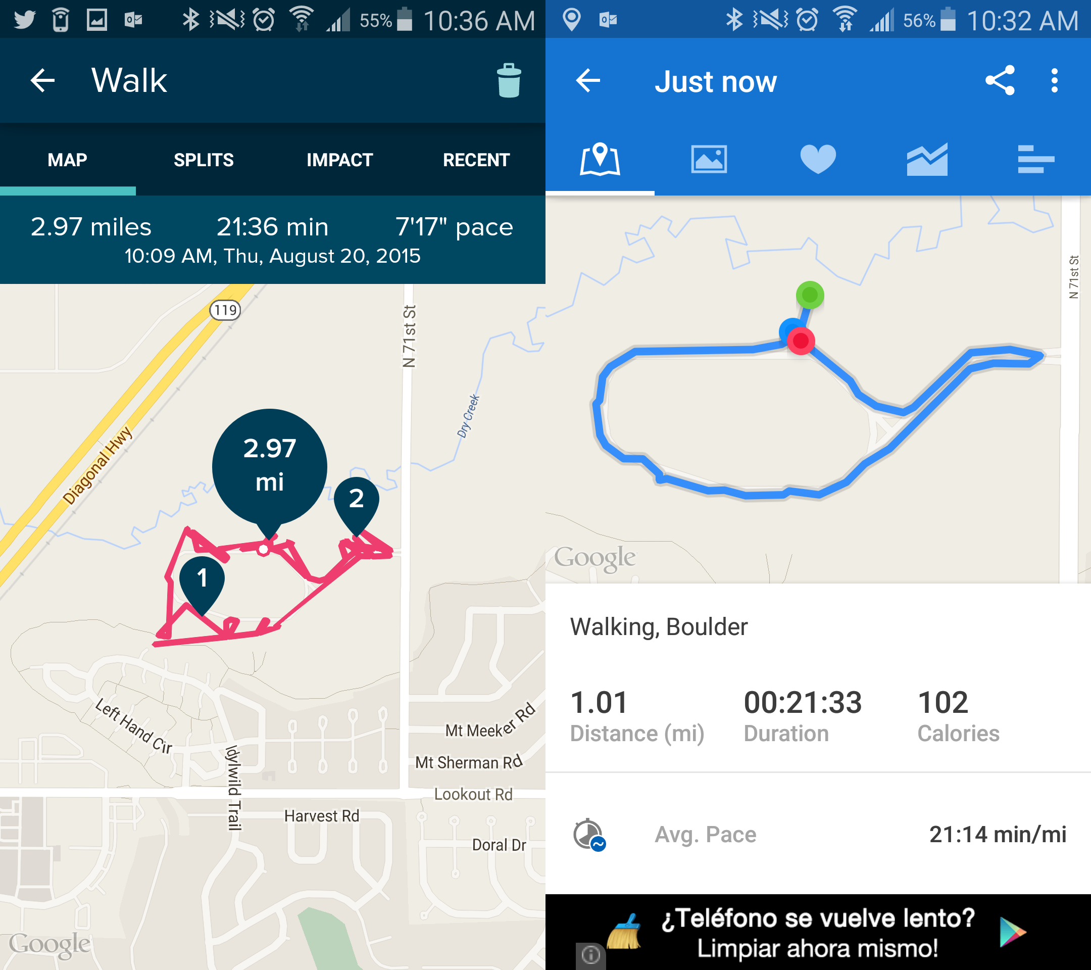 Runtastic or nike running