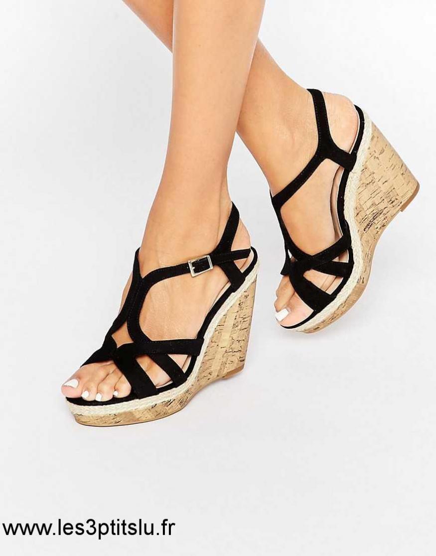 Chaussure compensée vert