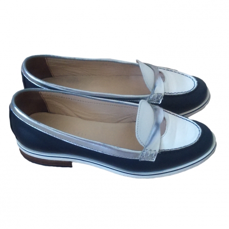 Mocassin femme bleu marine cuir