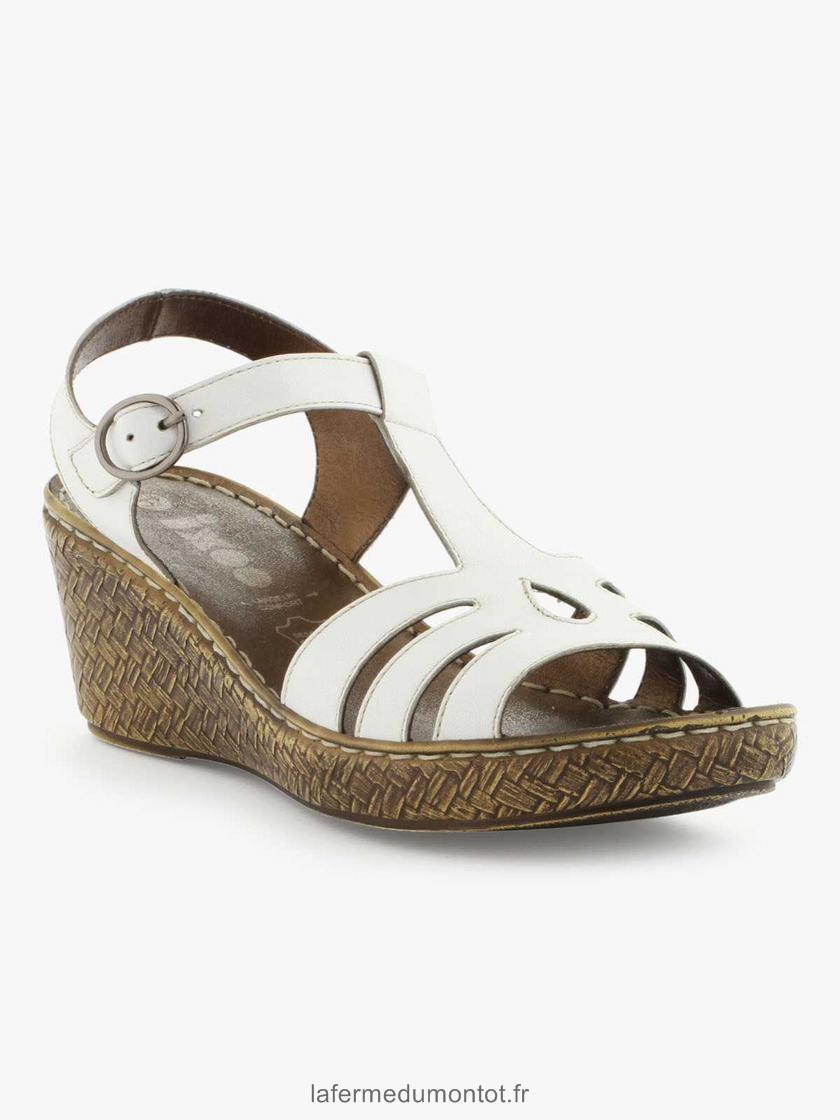 Sandales femme cuir blanc