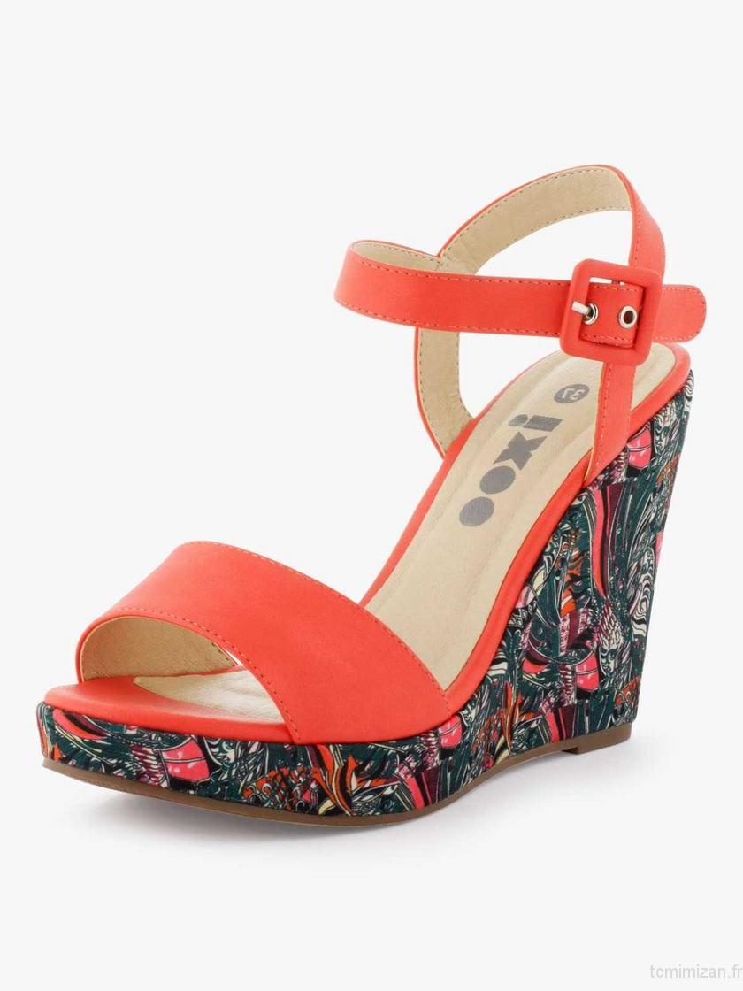 Chaussure compensée multicolore