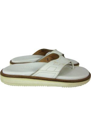 Tong femme cuir blanc