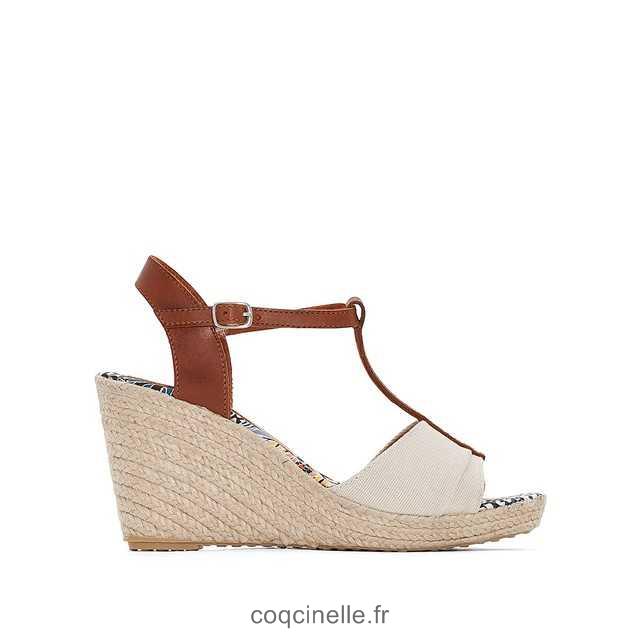 Chaussure compensee blanc casse