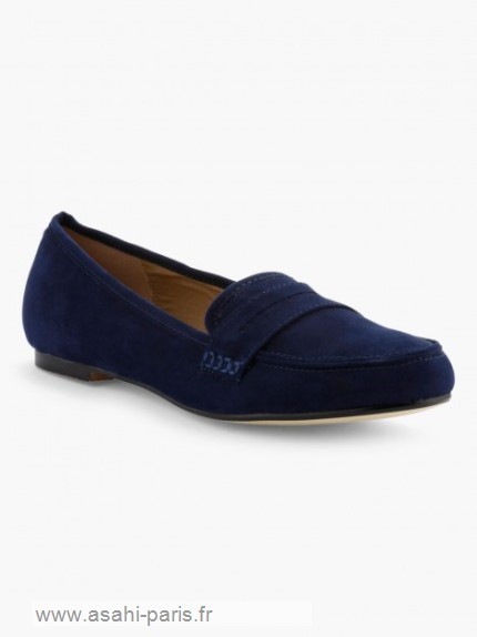 Mocassin femme bleu marine vernis