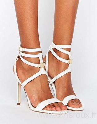Sandale femme blanche talon