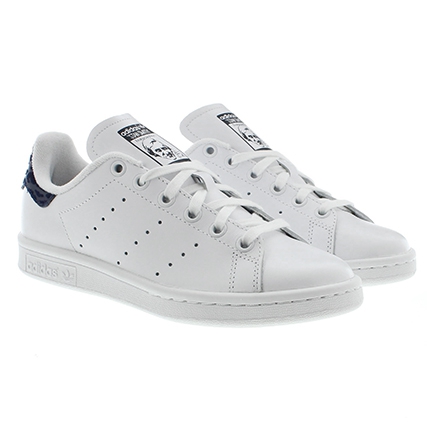 Stan smith femme blanche bleu