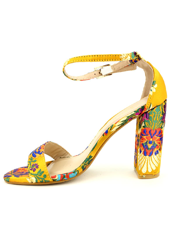 Sandale talon femme kaki