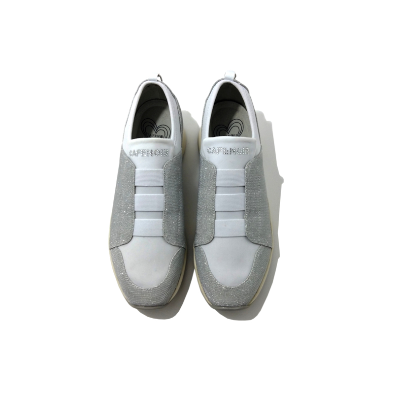Sneakers femme blanc argent
