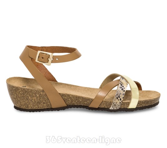 Sandales femme talon cuir