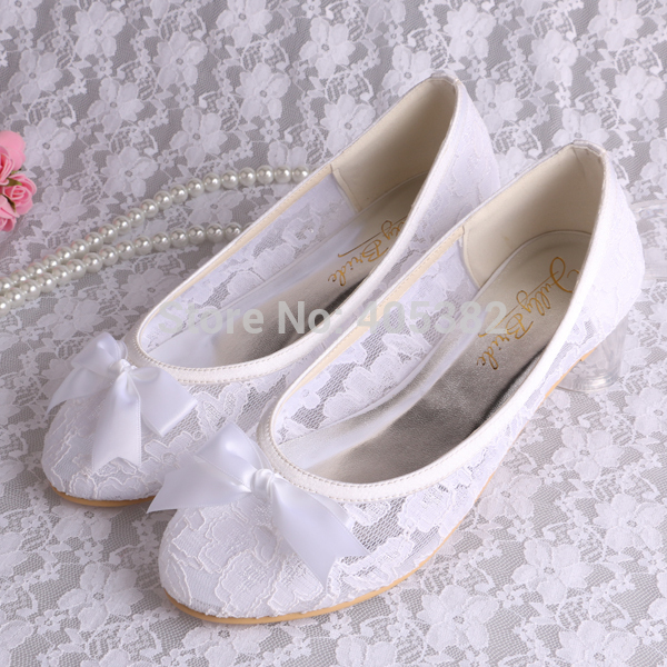 Ballerine blanche dentelle mariage