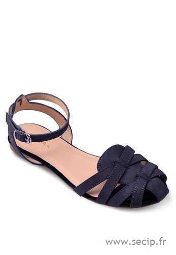 Sandale femme plate bleu