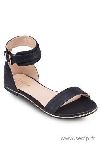 Sandale femme plate noir