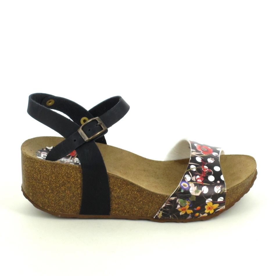Chaussure compensée motif fleur