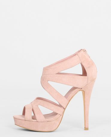 Chaussure a talon compense rose
