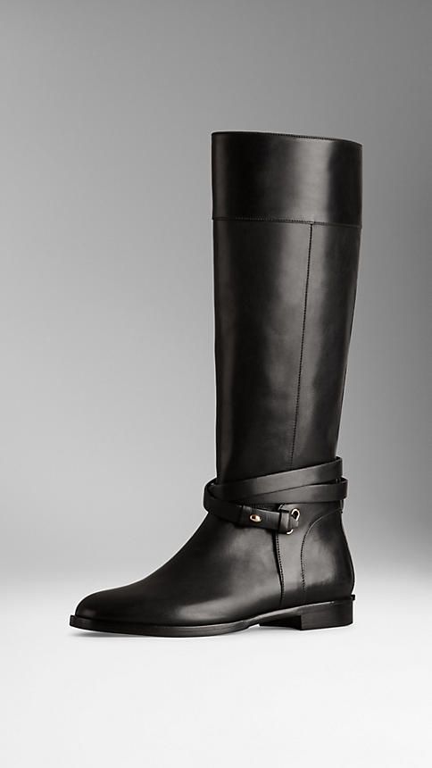 Bottes cavalieres cuir noir