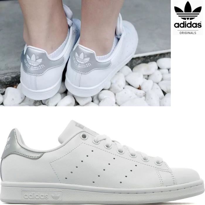 Stan smith femme gris argent