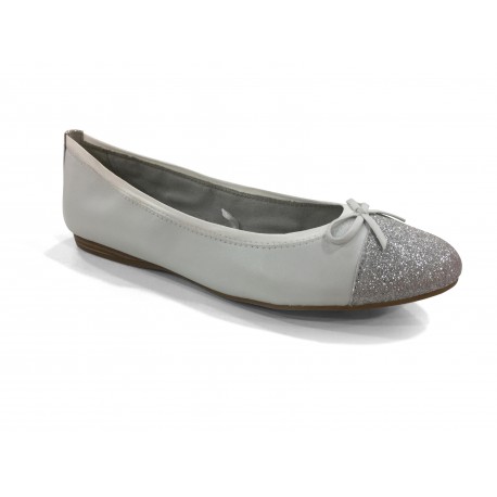 Ballerine blanche et argent