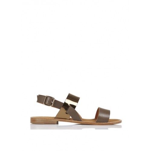 Sandales plates femme kaki