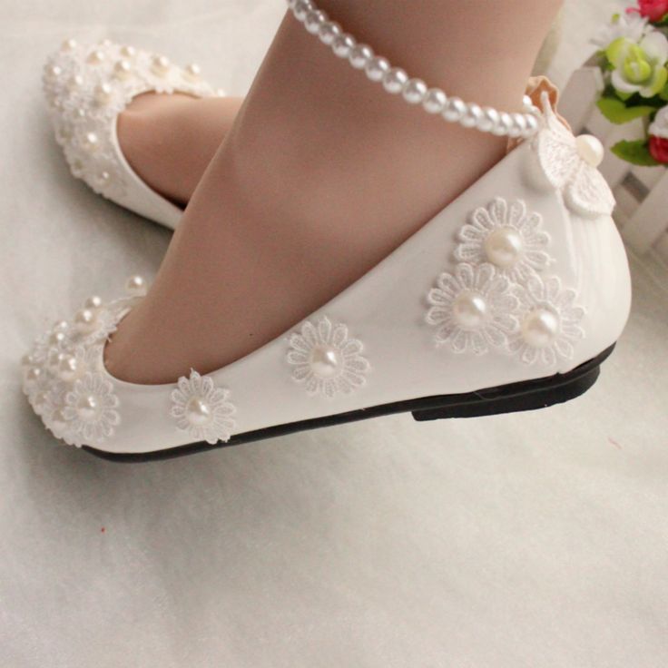 Ballerine blanche mariage femme