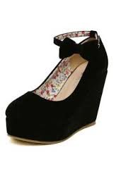 Chaussure compensé noir pas cher