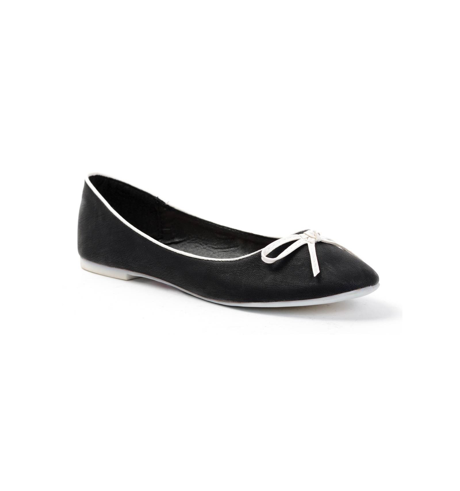 Ballerine femme cuir noir