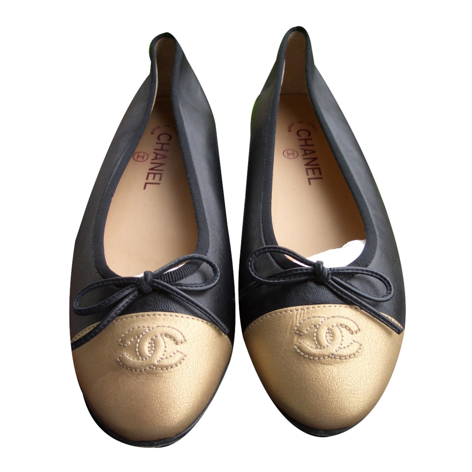 Ballerine chanel cuir noir